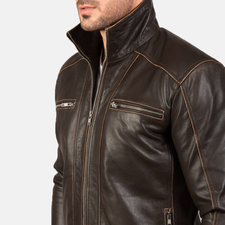 Mens Hudson Brown Leather Biker Jacket7950-9-1577872405216
